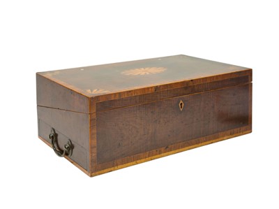 Lot 28 - A George III mahogany, inlaid and crossbanded writing slope.