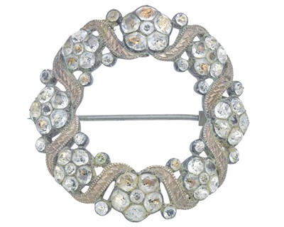 Lot 106 - A Georgian silver with gold overlay 'black dot' paste set buckle.