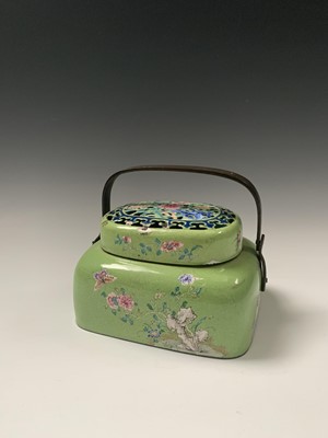 Lot 3 - A Chinese enamel hand warmer, early 20th...