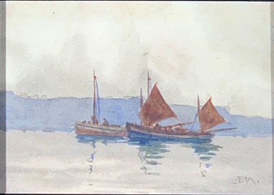 Lot 215 - Frederick MASSEY (XIX-XX) Fishing luggers in...