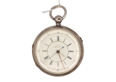 Lot 246 - A Victorian silver cased marine chronograph key wind pocket watch.
