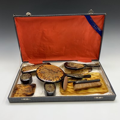 Lot 259 - A Chinese faux tortoiseshell dressing table...