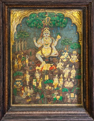 Lot 511 - A large painted, gilt