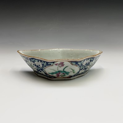 Lot 308 - A Chinese famille rose shaped dish, 19th...