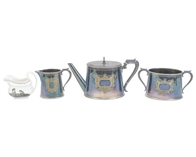 Lot 8 - A late Victorian silver plated tea kettle on stand.