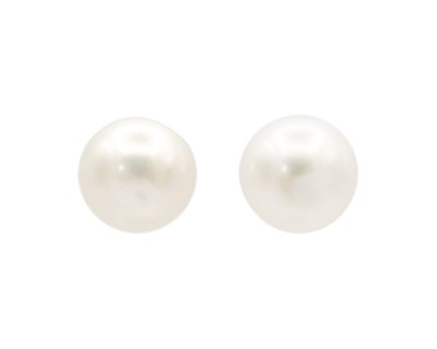 Lot 94 - A pair of 9k gold cultured pearl stud earrings.