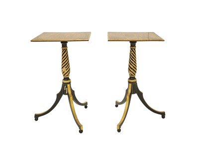 Lot 973 - A pair of Regency style rosewood, ebonised and gesso wine tables.