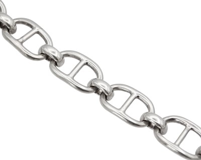 Lot 69 - An Italian silver OLD FLORENCE heavy Gucci-style link bracelet.