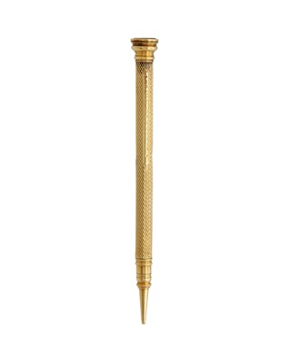 Lot 204 - SAMPSON MORDAN & CO - A gold propelling pencil.