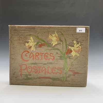 Lot 813 - Postcards: A large postcard album containing a...