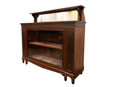 Lot 892 - A Victorian Aesthetic movement walnut and ebonised low display cabinet.