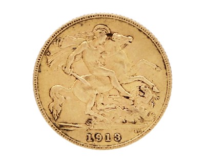 Lot 225 - A George V 1913 half sovereign gold coin.