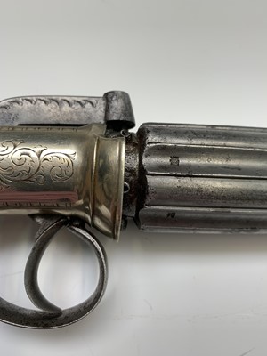 Lot 344 - A 19th century pepperbox revolver percussion...