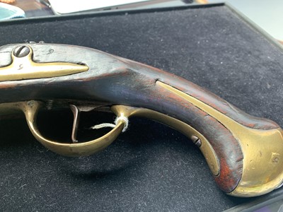 Lot 348 - A 19th century French Flintlock pistol, 13"...