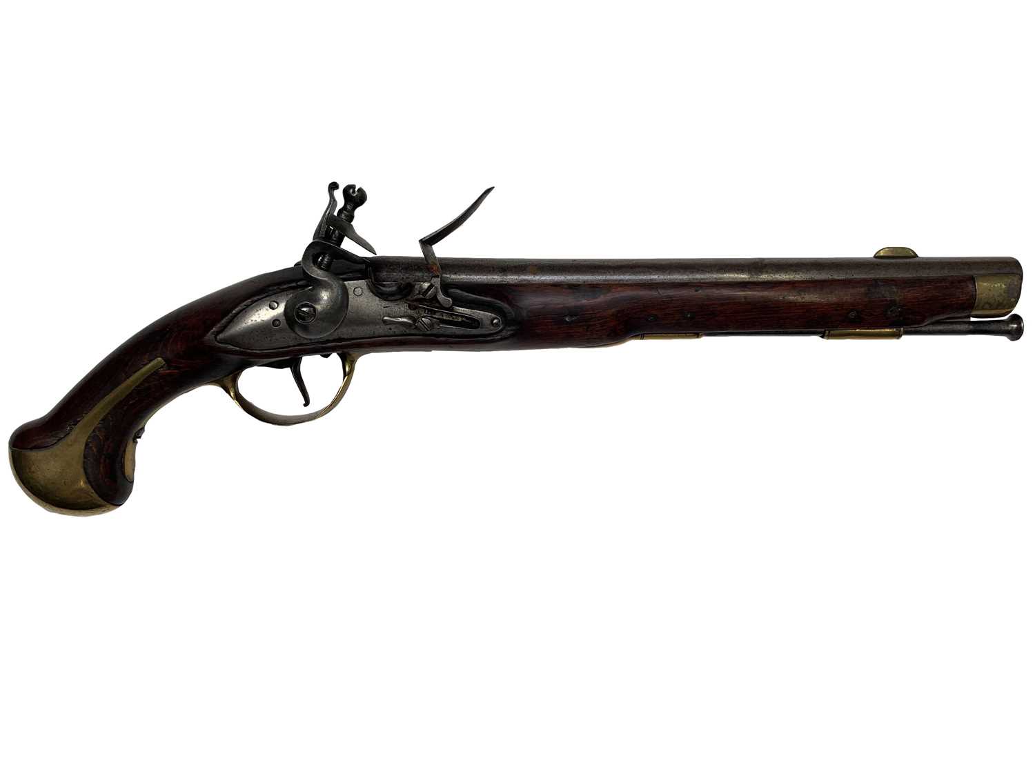 Lot 348 - A 19th century French Flintlock pistol, 13"...