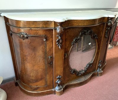 Lot 3122 - A Victorian walnut veneered and carved...