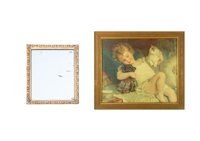 Lot 521 - A small 19th century giltwood and gesso mirror.