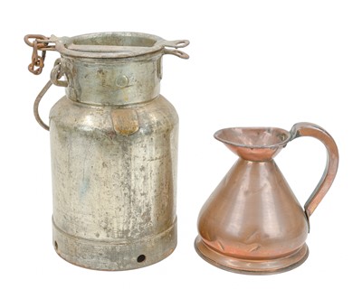 Lot 760 - A small galvanised metal milk churn.