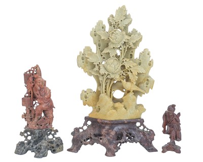 Lot 376 - Two Chinese soapstone carvings.