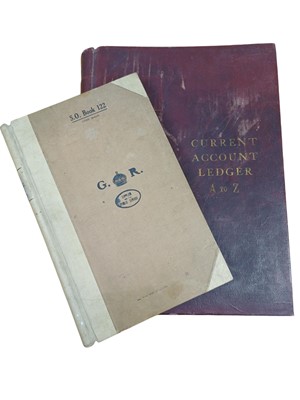 Lot 47 - A large late 19th/early 20th century maroon leather bound 'Current Account Ledger'.