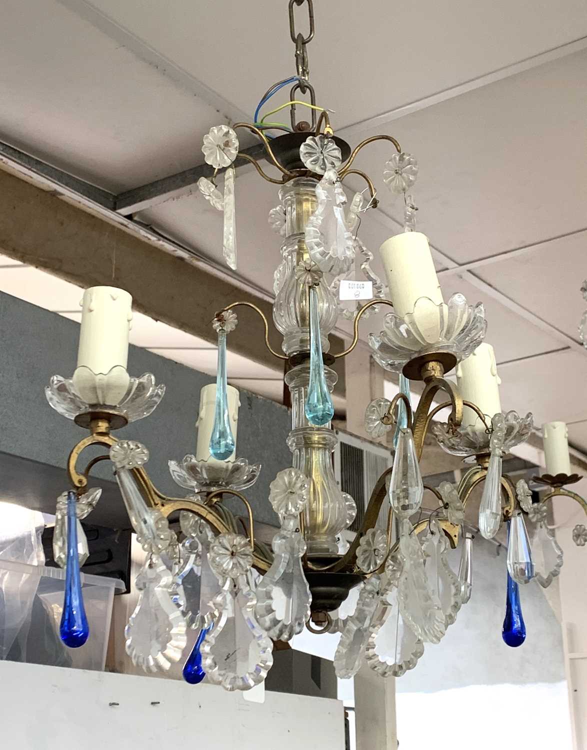 Lot 16 - A Venetian style four branch chandelier, with...