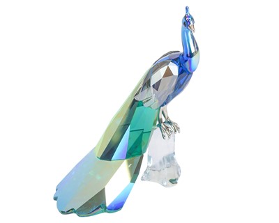Lot 299 - A Swarovski Crystal peacock.