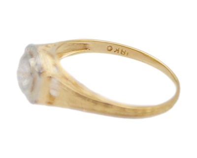Lot 47 - An antique continental 18k gold with a diamond solitaire ring.