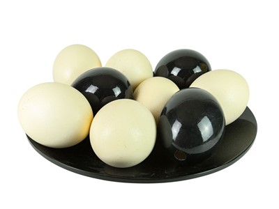 Lot 92 - A group of nine ostrich eggs.
