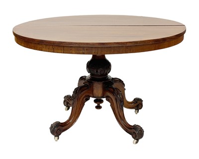 Lot 994 - A Victorian walnut centre table.