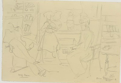 Lot 22 - Sven BERLIN (1911 - 1999) Staff Room Drawing...