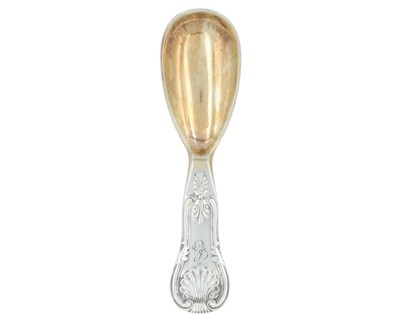 Lot 25 - A rare George IV Scottish silver Kings Pattern caddy spoon by Adam Elder.
