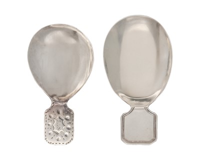 Lot 38 - Two George III silver caddy spoons by Elizabeth Morley.