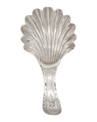 Lot 29 - A George III silver caddy spoon by Hester Bateman.