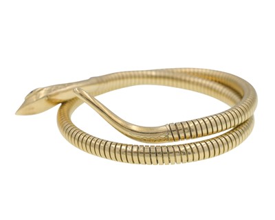 Lot 30 - A Victorian snake design omega link bangle.