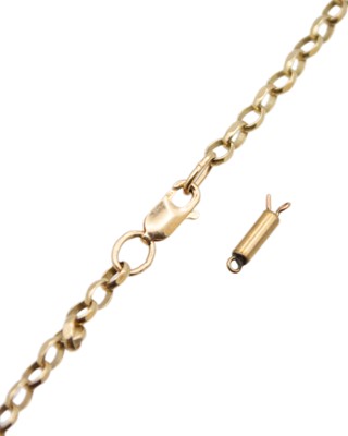 Lot 19 - A 9k gold faceted cable necklace.