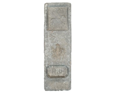 Lot 32 - A 32lb tin ingot.