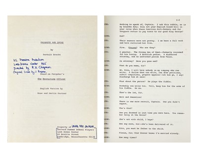 Lot 384 - Trumpets and Drums - Harvard Summer School Players Script (c.1965)