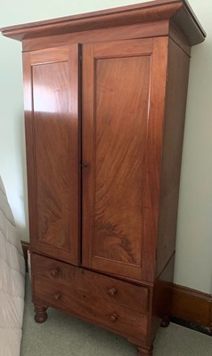 Lot 3121 - A narrow early Victorian figured mahogany...