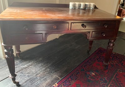 Lot 3170 - A Victorian mahogany kneehole washstand,...