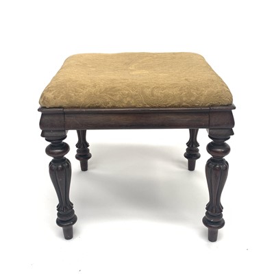 Lot 3189 - A William IV rosewood stool with upholstered...