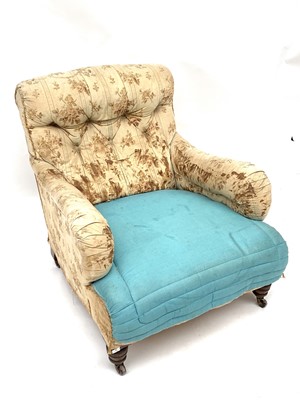 Lot 3180 - A walnut arm chair, on turned front legs and...