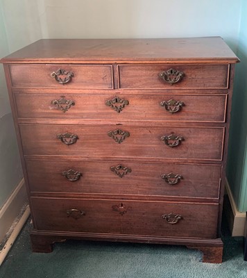Lot 3185 - A late George II mahogany chest of two short...