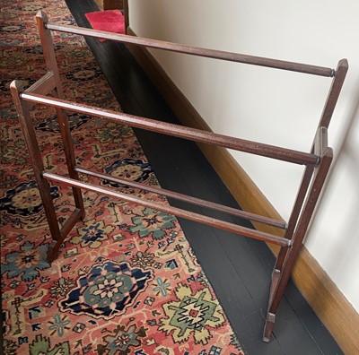 Lot 3221 - A late Victorian walnut plain towell rail,...
