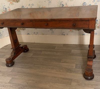 Lot 3002 - A Regency rosewood library table, rectangular...