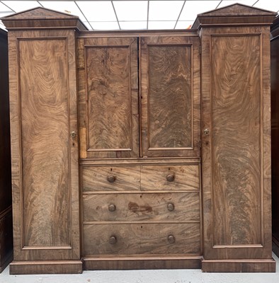 Lot 3010 - A William IV mahogany wardrobe press, the...