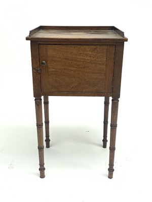 Lot 3241 - A late George III mahogany bedside cupboard,...