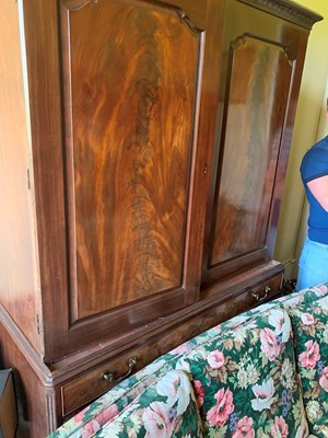 Lot 3110 - A fine 18th century mahogany linen press, with...
