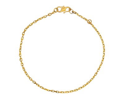 Lot 82 - A high-purity gold cable link bracelet.