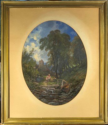 Lot 1187 - Franz HOEPFNER (1853-1893) Woodland fringes...