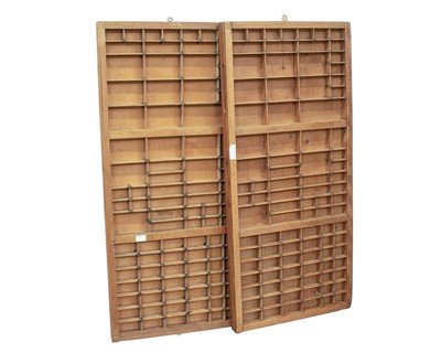 Lot 940 - Two letterpress printers trays.